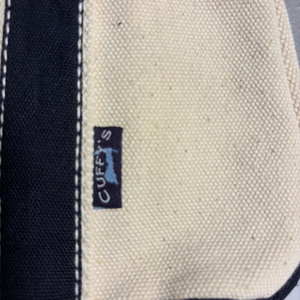 Cuffy's Of Cape Cod Small Tote Bag Purse w Navy Straps Costal New England Vibe - Picture 3 of 11